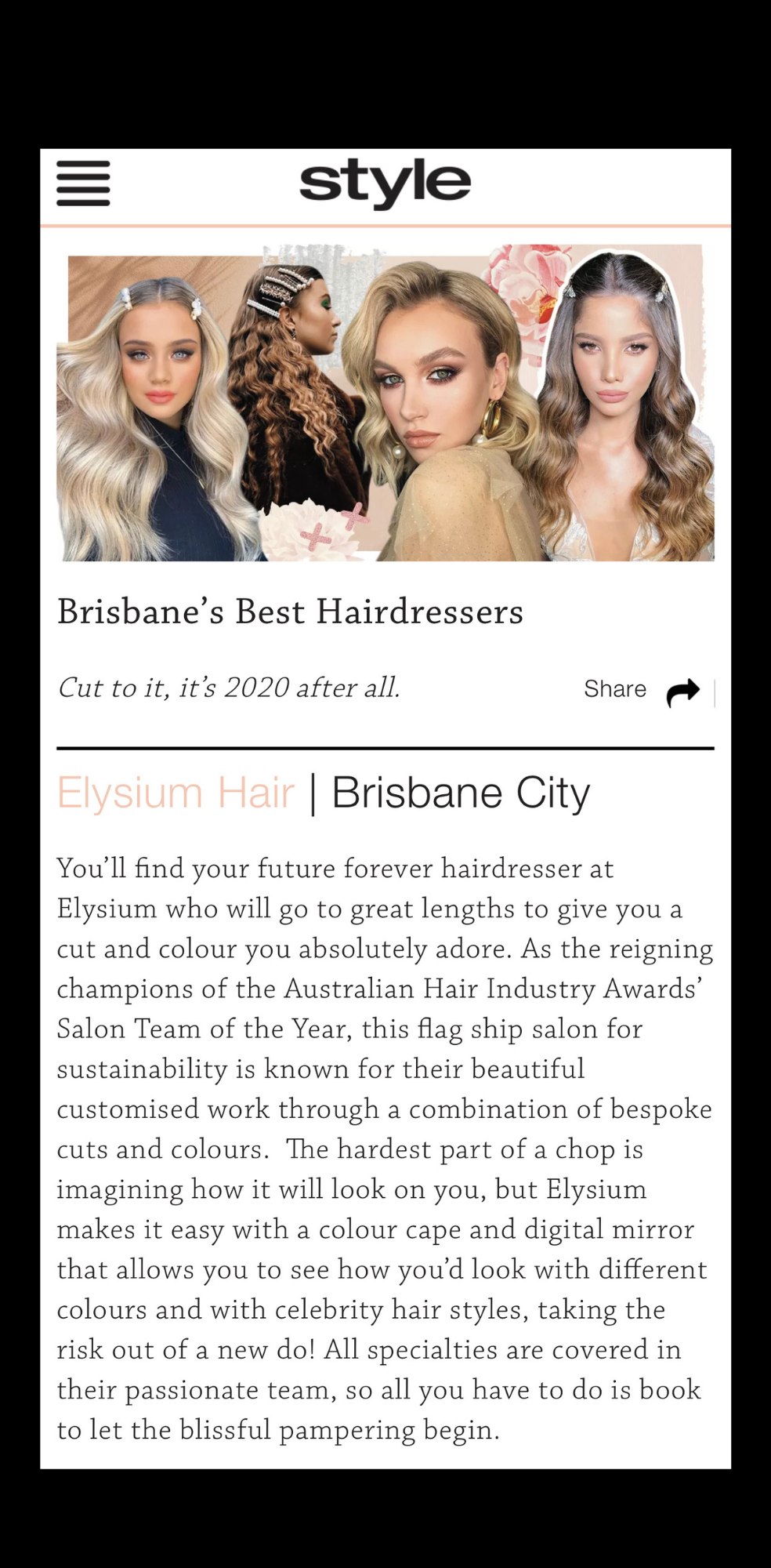 best blow-dry brisbane at Elysium Hair Brisbane